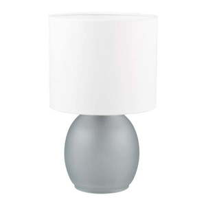 Stolová lampa v bielej a striebornej farbe s textilným tienidlom (výška 29 cm) Vela – Trio vyobraziť
