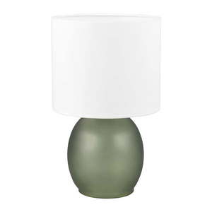 Bielo-zelená stolová lampa s textilným tienidlom (výška 29 cm) Vela – Trio vyobraziť