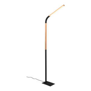 LED stojacia lampa v čiernej a prírodnej farbe s dreveným tienidlom (výška 169, 5 cm) Norris – Trio vyobraziť