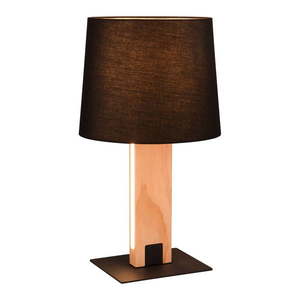 LED stolová lampa v čiernej a prírodnej farbe s textilným tienidlom (výška 50 cm) Rahul – Trio vyobraziť