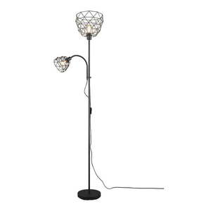 Čierna stojacia lampa s kovovým tienidlom (výška 180 cm) Haval – Trio vyobraziť