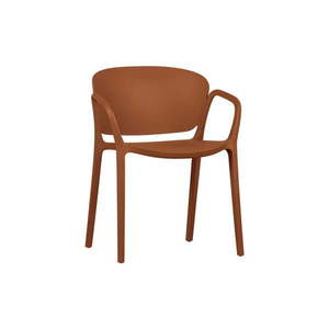 Plastová jedálenská stolička v tehlovej farbe Bent – WOOOD vyobraziť