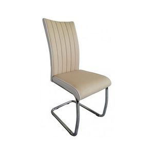 Jedálenská stolička Vertical, béžová/biela ekokoža% vyobraziť