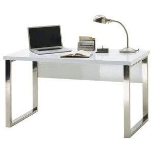 Sconto Písací stôl ABADON biela vysoký lesk vyobraziť