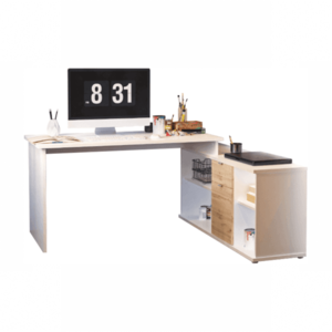 Písací stôl, biela/dub wotan, DALTON 2 NEW VE 02 vyobraziť