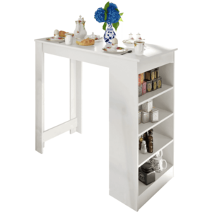 Barový stôl, biela, 117x57 cm, AUSTEN vyobraziť