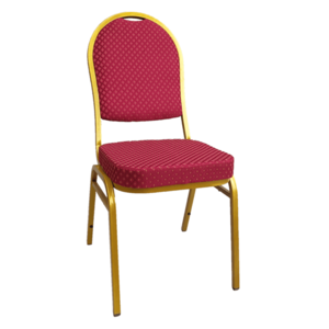 Stolička, stohovateľná, látka červená/zlatý náter, JEFF 3 NEW vyobraziť