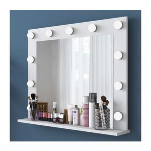 Nástenné zrkadlo s policou RANI 90x71, 8 cm biela vyobraziť