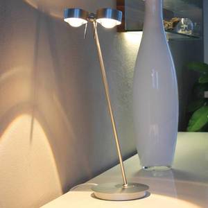 Top Light 2-plameňová stolná lampa PUK TABLE, matný chróm vyobraziť