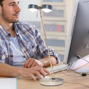 Top Light Stolná LED lampa Puk Table Twin matný chróm vyobraziť
