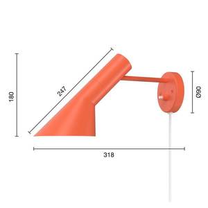Louis Poulsen Dizajnové nástenné svietidlo Louis Poulsen AJ oranžové vyobraziť