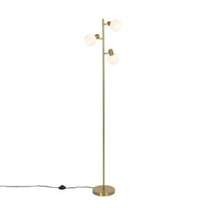Stojacia lampa zlatá s opálovým sklom 3-svetlá nastaviteľná - Anouk vyobraziť