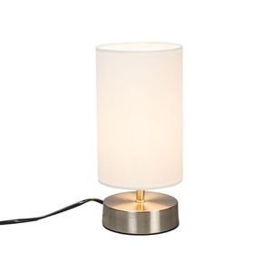 Moderná stolová lampa biela okrúhla 12 cm stmievateľná - Milo 2 vyobraziť