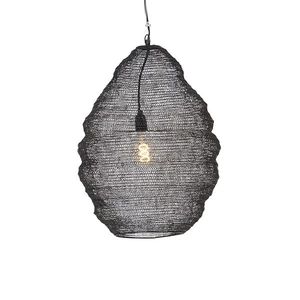 Orientálna závesná lampa čierna 45 cm - Nidum vyobraziť