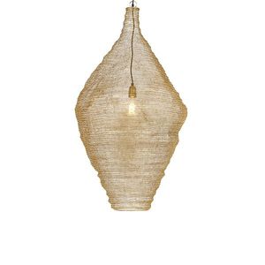 Orientálna závesná lampa zlatá 60 cm - Nidum vyobraziť