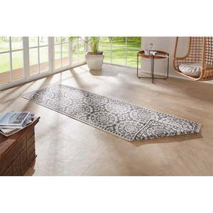 Sivo-krémový vonkajší koberec NORTHRUGS Jardin, 80 x 350 cm vyobraziť