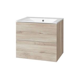 MEREO - Aira, kúpeľňová skrinka s keramickým umývadlom 61 cm, dub Kronberg CN720 vyobraziť