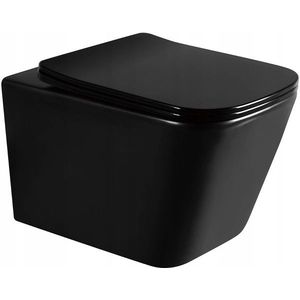 MEXEN/S - Teo Závesná WC misa čierna mat vrátane sedátka soft-close duroplastu, čierna lesk 30850685 vyobraziť