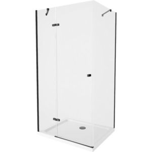 MEXEN/S - Roma sprchovací kút 70x90, transparent, čierna + biela vanička so sifónom 854-070-090-70-00-4010B vyobraziť
