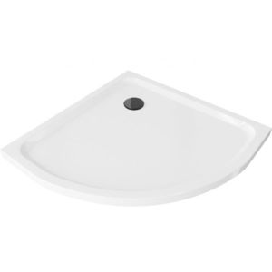 MEXEN/S - Flat sprchová vanička štvrťkruhová slim 100 x 100, biela + čierny sifón 41101010B vyobraziť