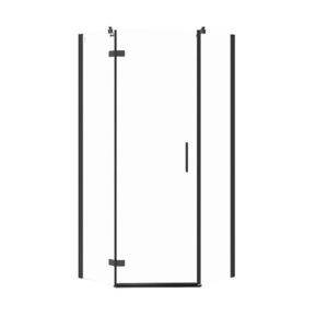 CERSANIT - Päťuholný sprchovací kút JOTA 90x90x195, ĽAVÝ, priehľadné sklo, čierny S160-016 vyobraziť