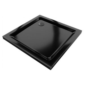 MEXEN/S - Flat sprchová vanička štvorcová slim 70 x 70, čierna + čierny sifón 40707070B vyobraziť