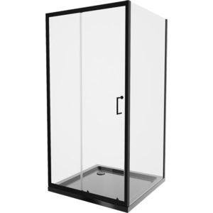 MEXEN/S - Apia Sprchovací kút 100x100, transparent, čierna + vanička so sifónom 840-100-100-70-00-4070B vyobraziť