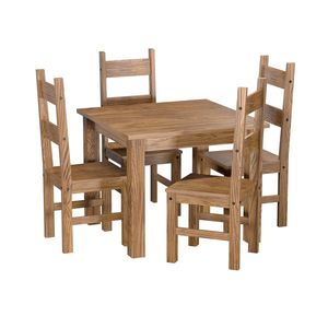 Jedálenský stôl 92x92 + 4 stoličky EL DORADO dub antik vyobraziť