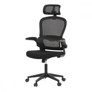 AUTRONIC KA-E530 BK Židle kancelářská, černý mesh, černý plast, nastavitelný podhlavník, bederní opěrka vyobraziť