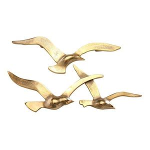Nástenná dekorácia lietajúce vtáky zlatá vyobraziť