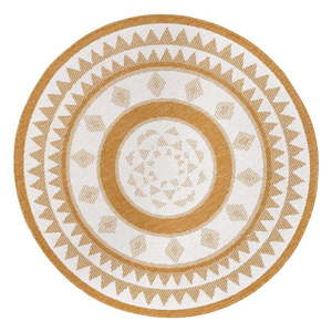 Okrovožlto-biely okrúhly vonkajší koberec ø 140 cm Jamaica – NORTHRUGS vyobraziť