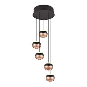 LED závesné svietidlo s kovovým tienidlom ø 30 cm v čierno-medenej farbe Orbit - Trio Select vyobraziť