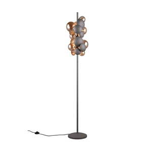 Stojacia lampa so skleneným tienidlom v sivo-zlatej farbe (výška 155 cm) Bubble – Trio Select vyobraziť