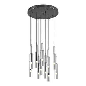 LED závesné svietidlo so skleneným tienidlom ø 50 cm v čierno-striebornej farbe Lucent – Trio Select vyobraziť
