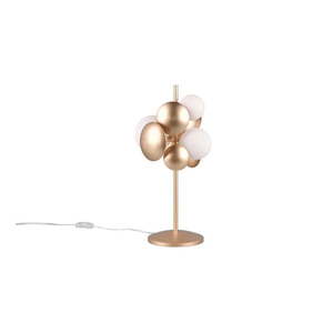 Stolová lampa so skleneným tienidlom v zlato-bielej farbe (výška 50 cm) Bubble – Trio Select vyobraziť