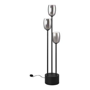 Stojacia lampa so skleneným tienidlom v čierno-striebornej farbe (výška 140 cm) Barret – Trio Select vyobraziť