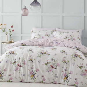 Biele/ružové obliečky na dvojlôžko 200x200 cm Songbird – Catherine Lansfield vyobraziť