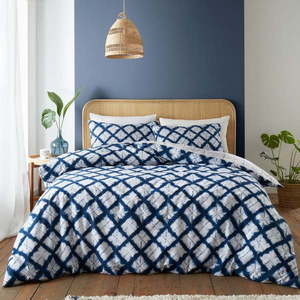 Biele/modré obliečky na dvojlôžko 200x200 cm Shibori Tie Dye – Catherine Lansfield vyobraziť