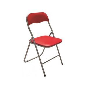 Skladacia stolička Foldus, červená ekokoža% vyobraziť