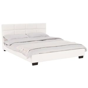 KONDELA Manželská posteľ s roštom, 160x200, biela ekokoža, MIKEL vyobraziť