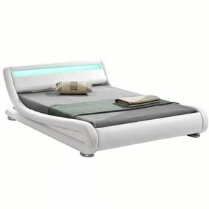 KONDELA Moderná posteľ s RGB LED osvetlením, biela, 160x200, FILIDA vyobraziť