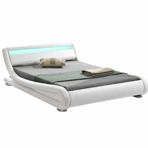 KONDELA Moderná posteľ s RGB LED osvetlením, biela, 180x200, FILIDA vyobraziť