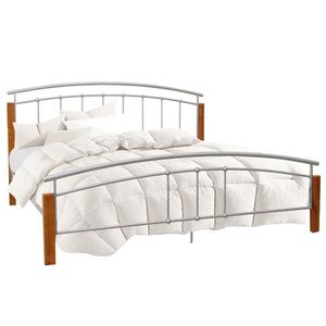 KONDELA Manželská posteľ, drevo jelša/strieborný kov, 160x200, MIRELA vyobraziť