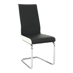 KONDELA Jedálenská stolička, ekokoža čierna, biela/chróm, NEANA vyobraziť