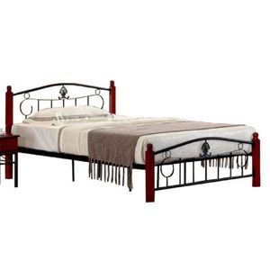KONDELA Kovová posteľ s roštom, 140x200, MAGENTA vyobraziť