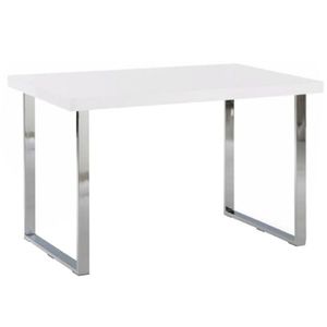 KONDELA Jedálenský stôl, biela HG + chróm, 130x80 cm, TALOS vyobraziť