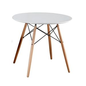 KONDELA Jedálenský stôl, biela/buk, priemer 80 cm, GAMIN NEW 80 vyobraziť