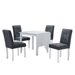 KONDELA Jedálenský set s rozkladacím stolom, biela/sivá, BJORK NEW 1+4 vyobraziť