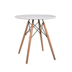 KONDELA Jedálenský stôl, biela/buk, priemer 60 cm, GAMIN NEW 60 vyobraziť