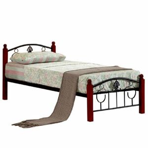 KONDELA Kovová posteľ s roštom, 90x200, MAGENTA vyobraziť